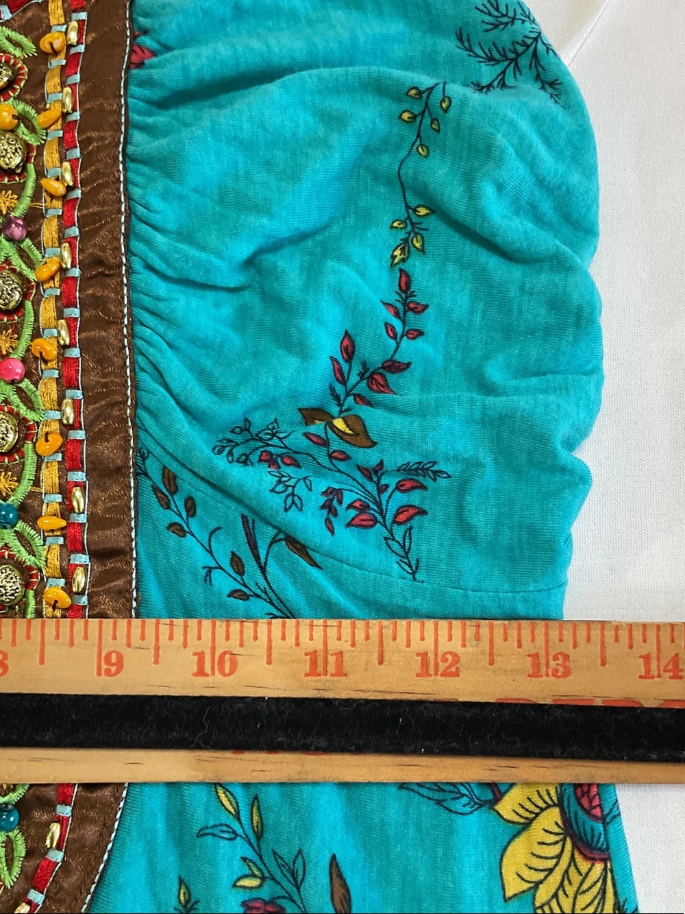 Charlotte Russe Turquoise Embroidered Beaded Tank Top - Picture 10 of 12